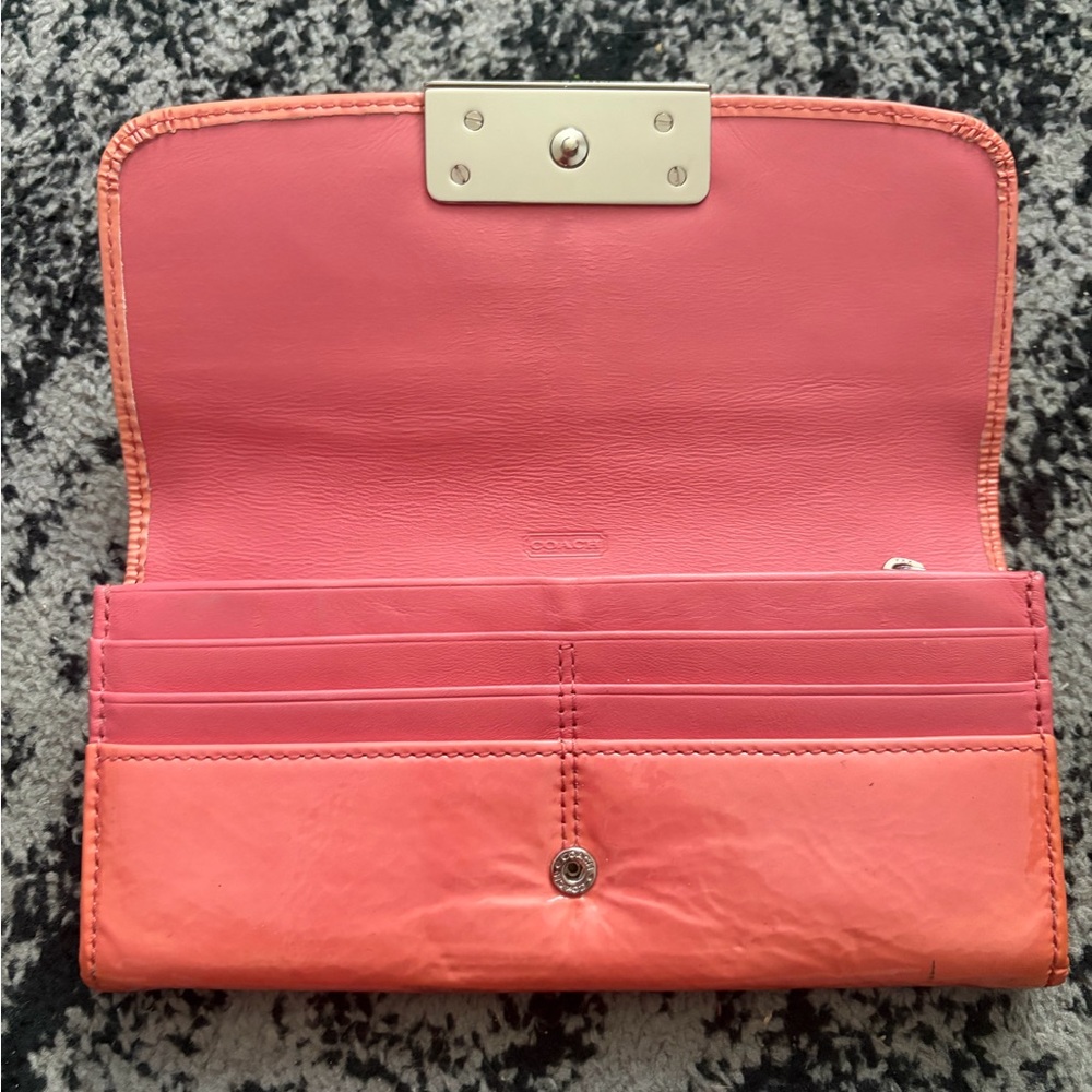Coach Coral Patent Leather Wallet - Picture 8 of 12